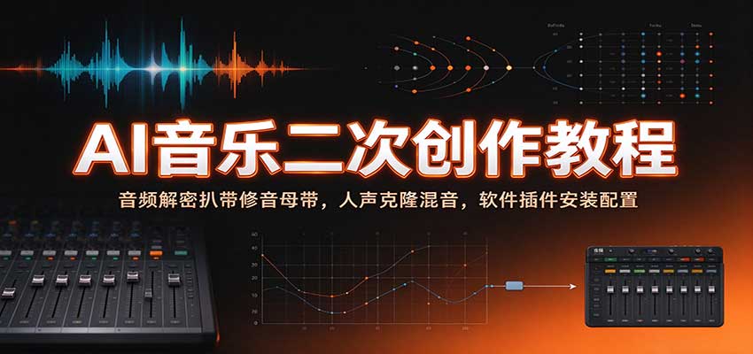 AI音乐二次创作教程：音频解密扒带修音母带，人声克隆混音，软件插件安装配置-翌晨科技网