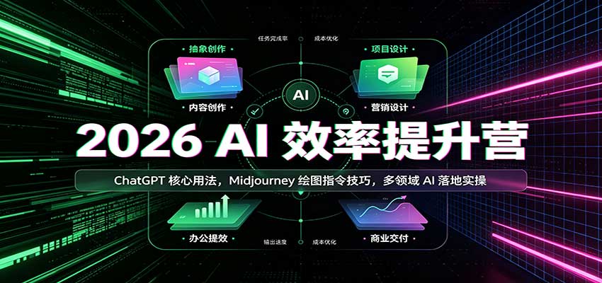 2026 AI效率提升营：ChatGPT核心用法，Midjourney绘图指令技巧，多领域AI落地实操-翌晨科技网