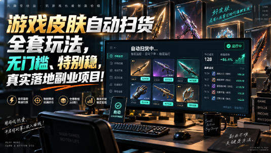游戏皮肤自动扫货全套玩法，无门槛、特别稳，真实落地副业项目！【揭秘】-翌晨科技网