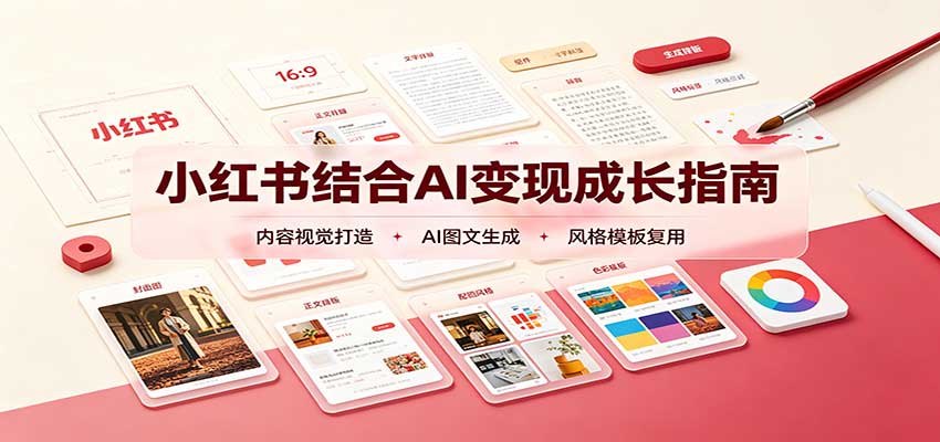 小红书结合AI变现成长指南：账号精准定位，内容视觉打造，搭建可复制流量获客体系-翌晨科技网