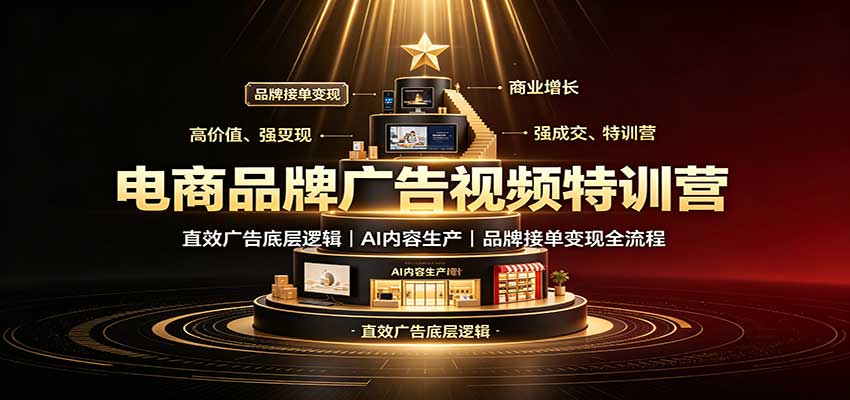 电商品牌广告视频特训：直效广告底层逻辑，AI内容生产，品牌接单变现全流程-翌晨科技网