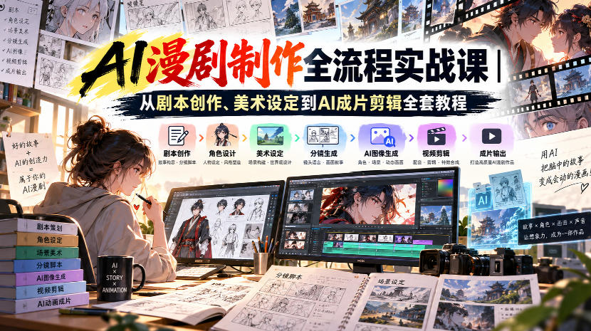 AI漫剧制作全流程实战课｜从剧本创作、美术设定到AI成片剪辑全套教程​-翌晨科技网