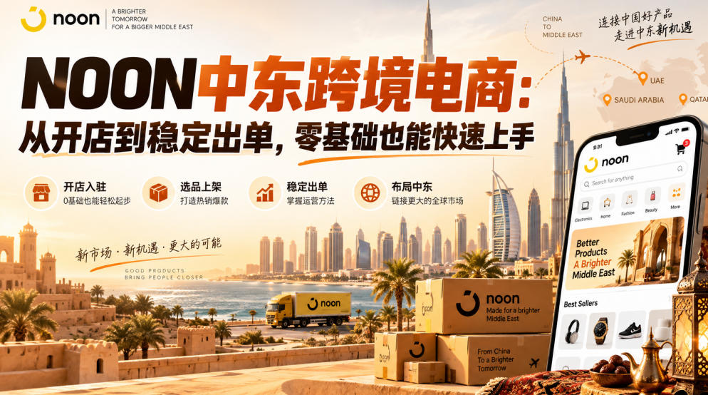 NOON中东跨境电商：从开店到稳定出单，零基础也能快速上手（更新2026）-翌晨科技网