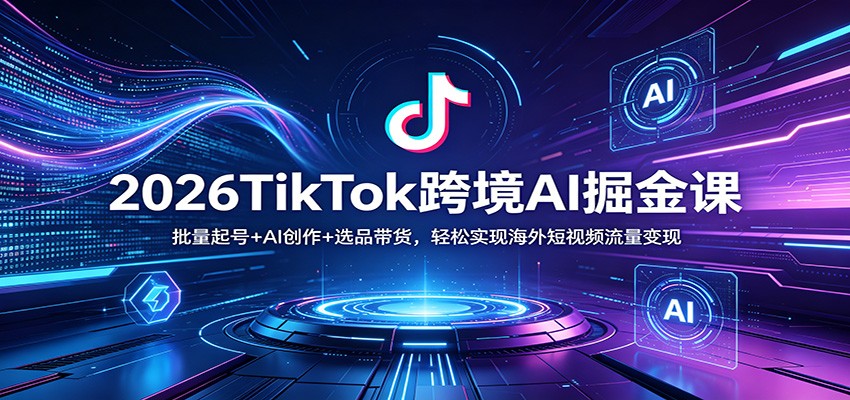2026TikTok跨境AI掘金课：批量起号+AI创作+选品带货，轻松实现海外短视频流量变现-翌晨科技网