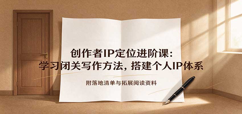 创作者IP定位进阶课：学习闭关写作方法，搭建个人IP体系，附落地清单与拓展阅读资料-翌晨科技网