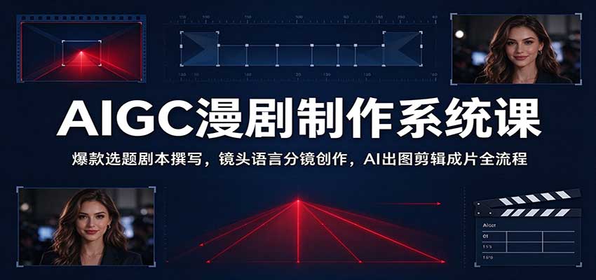 AIGC漫剧制作系统课：爆款选题剧本撰写，镜头语言分镜创作，AI出图剪辑成片全流程-翌晨科技网