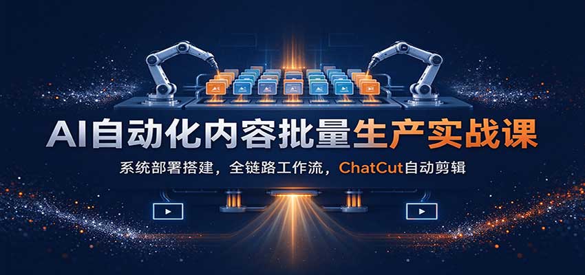 AI自动化内容批量生产实战课：系统部署搭建，全链路工作流，ChatCut自动剪辑-翌晨科技网