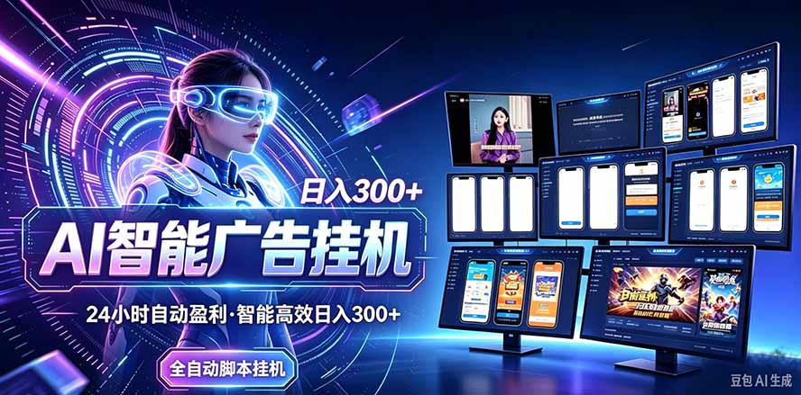 （20964期）24小时AI广告挂机｜在家就能做的被动副业-翌晨科技网