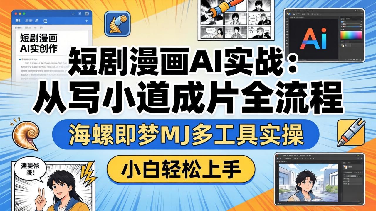 （17945期）短剧漫画AI实战：从写小说到成片全流程，海螺即梦MJ多工具实操，小白轻松上手-翌晨科技网