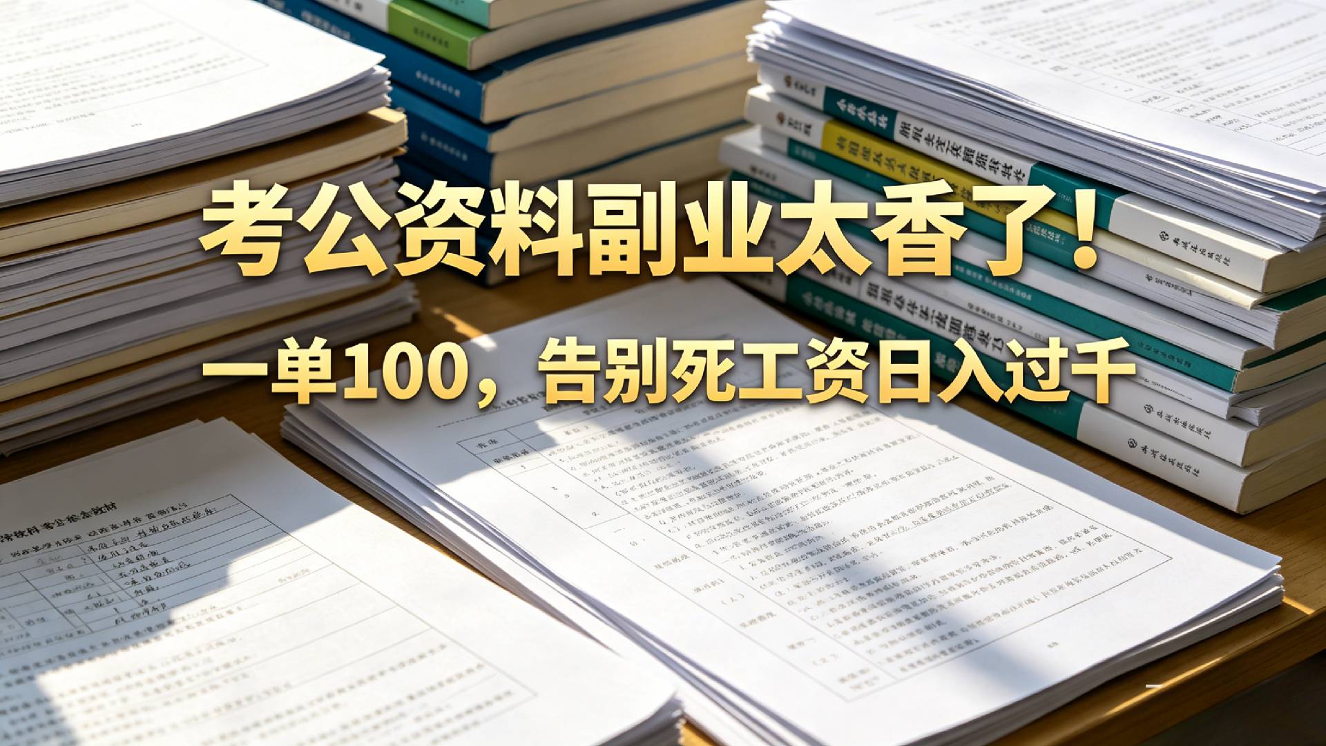 告别死工资，考公资料副业太香了！小红书1单100-翌晨科技网