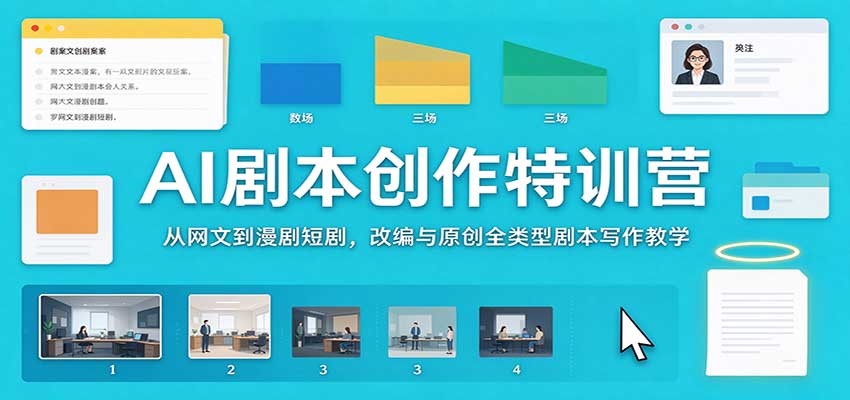 AI剧本创作特训营：从网文到漫剧短剧，改编与原创全类型剧本写作教学-翌晨科技网
