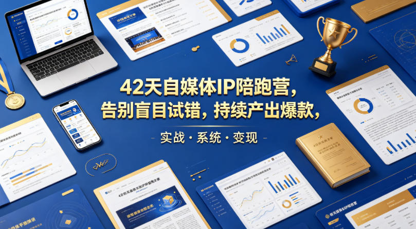 42天自媒体IP陪跑营，告别盲目试错，持续产出爆款，实战·系统·变现（更新2026）-翌晨科技网