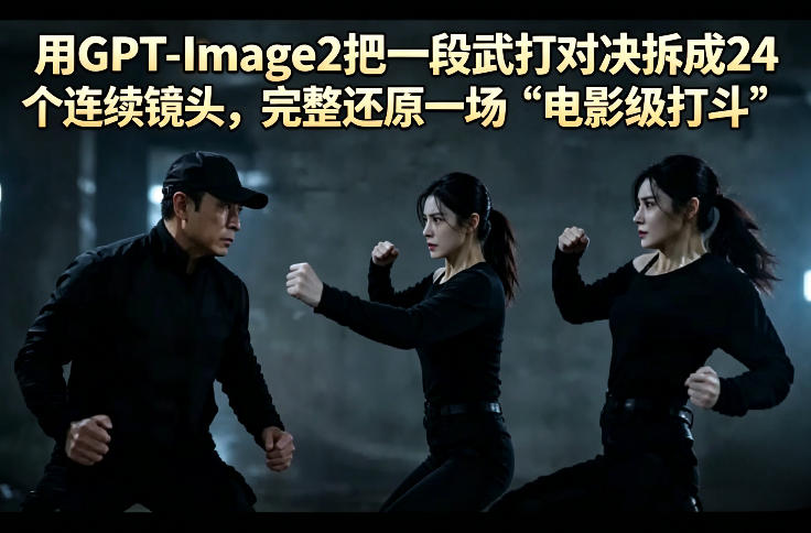 用GPT-Image2把一段武打对决拆成24个连续镜头，完整还原一场“电影级打斗”-翌晨科技网