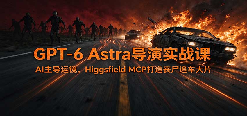 GPT-6 Astra导演实战课：AI主导运镜，Higgsfield MCP打造丧尸追车大片-翌晨科技网