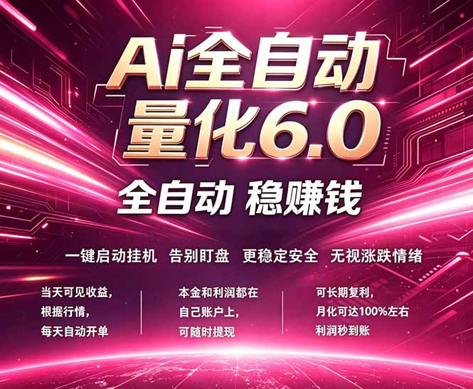（18281期）最新AI量化交易6.0，24小时自动运行，绿色稳定！日入1000+-翌晨科技网