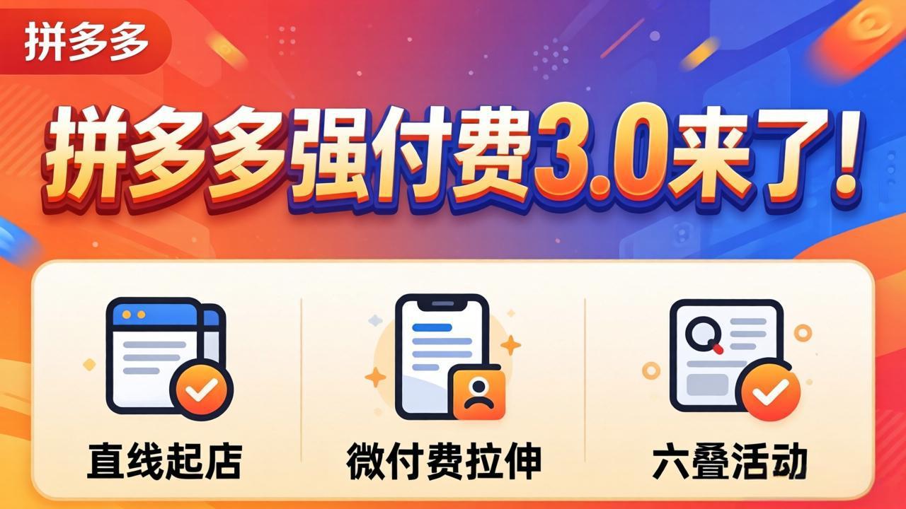 （18284期）拼多多强付费3.0来了（更新4月）直线起店+微付费拉伸+六叠活动，稳定起店破解流量瓶颈-翌晨科技网