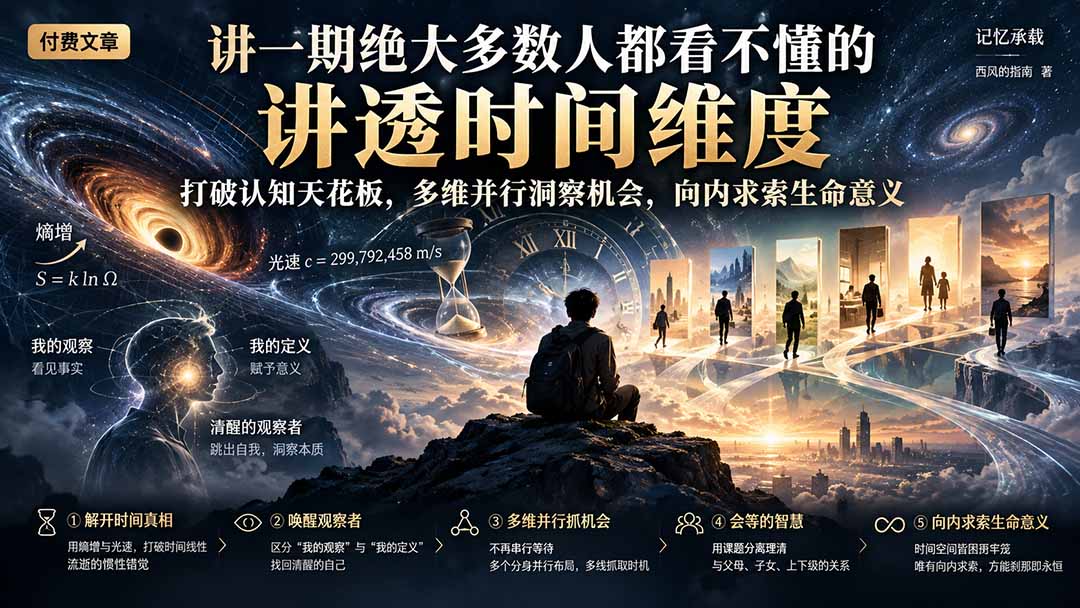 （21267期）付费文章：讲一期绝大多数人都看不懂的，讲透时间维度，打破认知天花板，多维并行洞察机会，向内求索生命意义-翌晨科技网