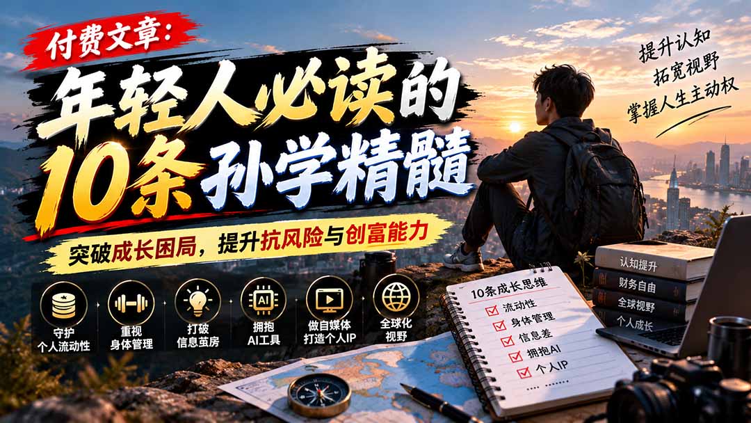 （21112期）付费文章：年轻人必读的10条孙学精髓，突破成长困局，提升抗风险与创富能力-翌晨科技网
