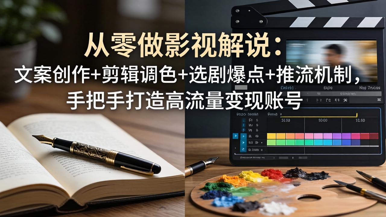 （17972期）从零做影视解说：文案创作+剪辑调色+选剧爆点+推流机制，手把手打造高流量变现账号-翌晨科技网