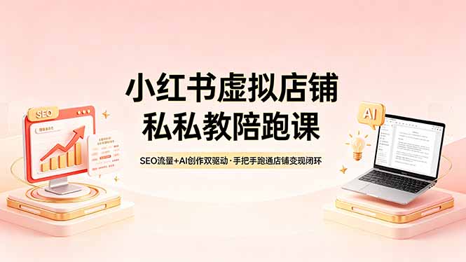 （18248期）小红书虚拟店铺私教陪跑课，SEO流量+AI创作双驱动，手把手跑通店铺变现闭环-翌晨科技网