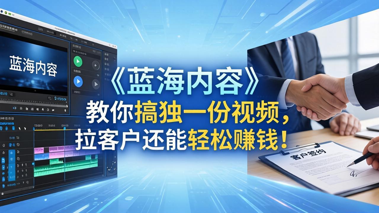 （18301期）做视频卷不动了？《蓝海内容》教你搞独一份视频，拉客户还能轻松赚钱！-翌晨科技网