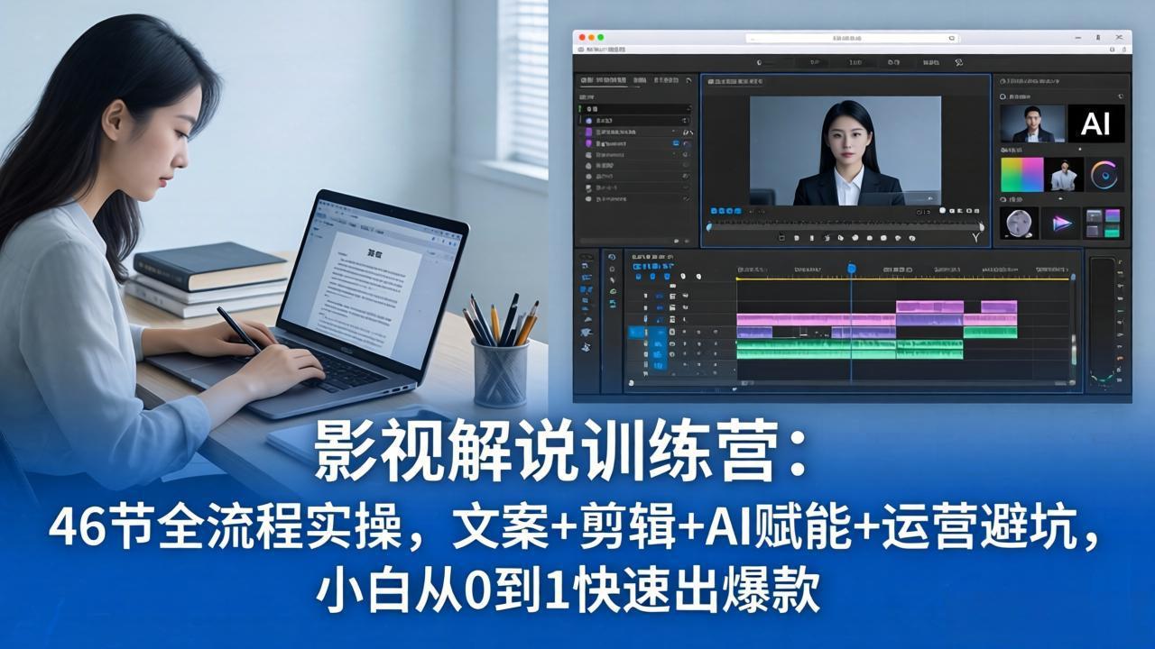 （18053期）影视解说特训营：46节全流程实操，文案+剪辑+AI赋能+运营避坑，小白从0到1快速出爆款-翌晨科技网