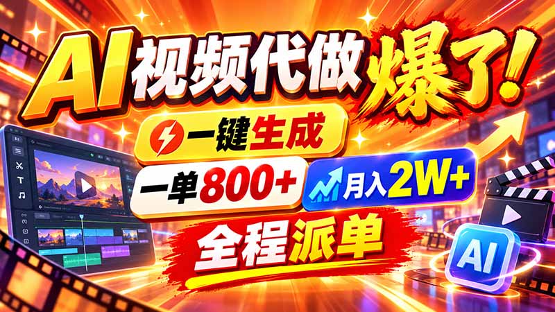 （21114期）2026年底新赛道，AI视频代做一单800+，小白可做，告别打工-翌晨科技网