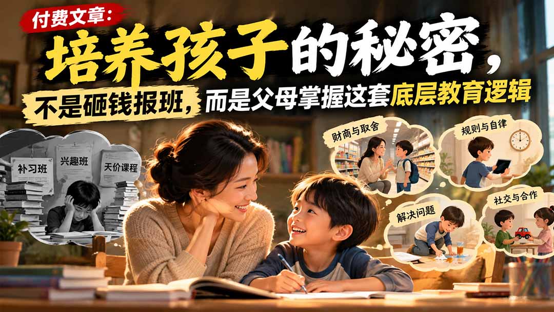 (21179期)付费文章:培养孩子的秘密,不是砸钱报班,而是父母掌握这套底层教育逻辑-翌晨科技网
