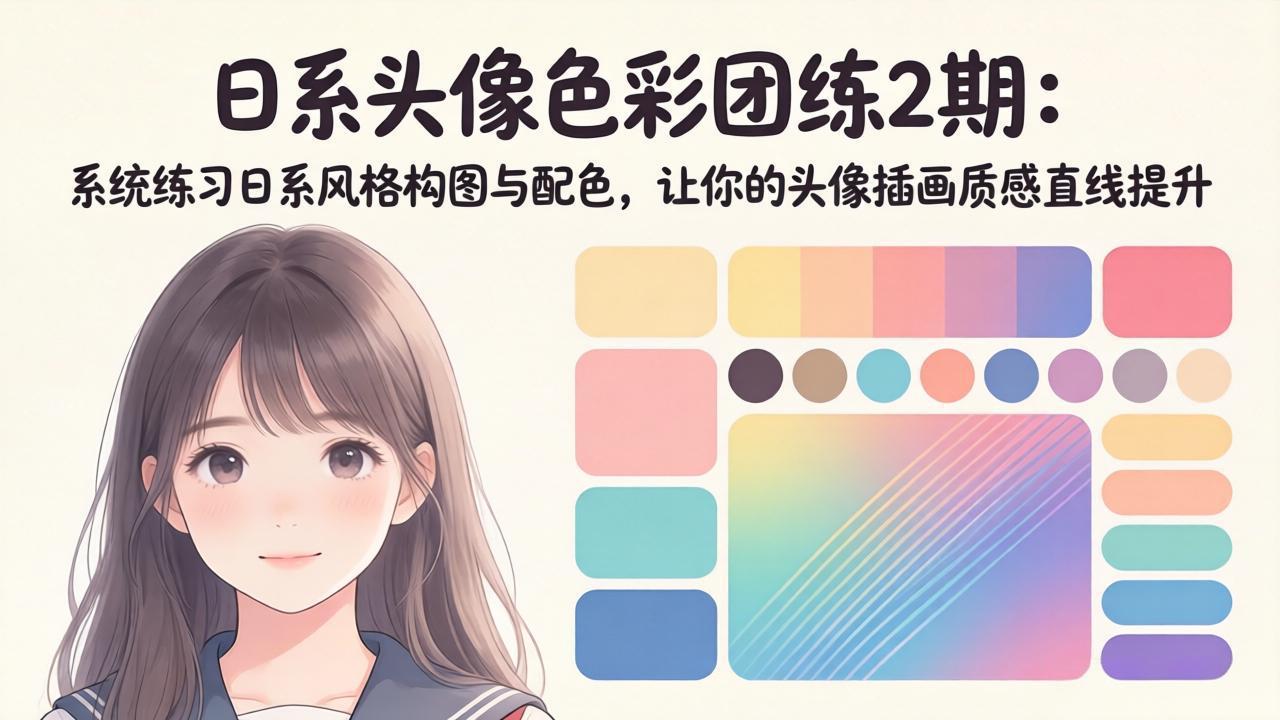 （18034期）日系头像色彩团练2期：系统练习日系风格构图与配色，让你的头像插画质感直线提升-翌晨科技网
