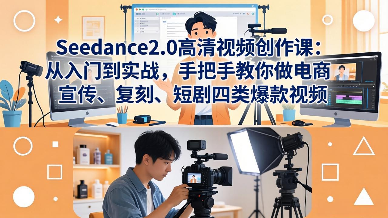 （18019期）Seedance2.0高清视频创作课：从入门到实战，手把手教你做电商、宣传、复刻、短剧四类爆款视频-翌晨科技网