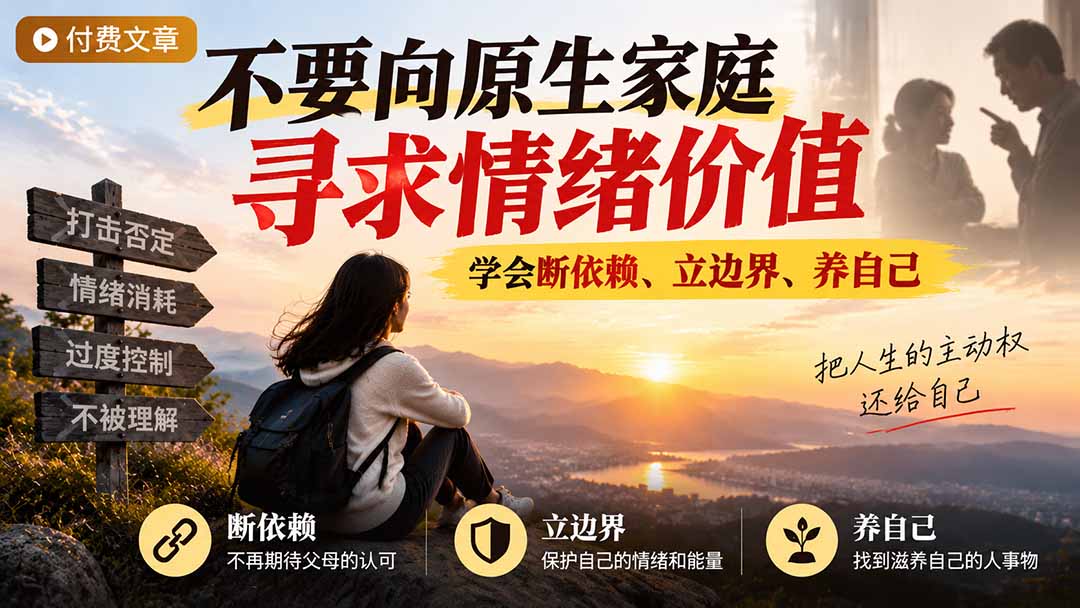 （21132期）付费文章：不要向原生家庭寻求情绪价值，学会断依赖、立边界、养自己-翌晨科技网