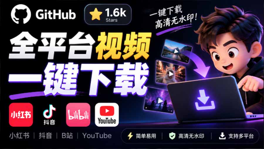 （20785期）GitHub 上 1.6k stars 开源下载器，界面清爽免费用，小红书某音B站youtube视频一键保存 Videdown-翌晨科技网