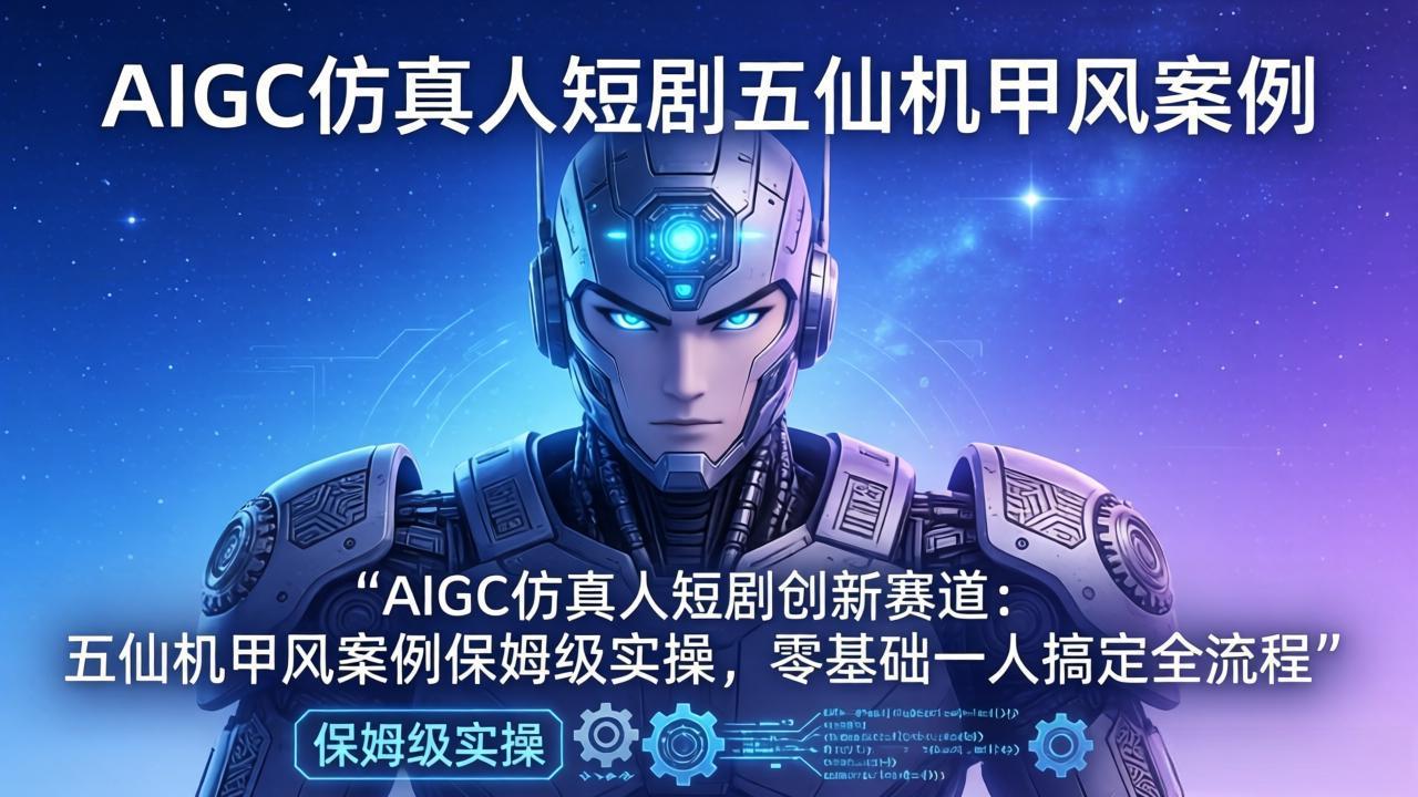 （17961期）AIGC仿真人短剧创新赛道：五仙机甲风案例保姆级实操，零基础一人搞定全流程-翌晨科技网