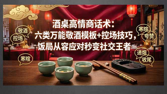 （18020期）付费文章：酒桌高情商话术：六类万能敬酒模板+控场技巧，饭局从容应对秒变社交王者-翌晨科技网