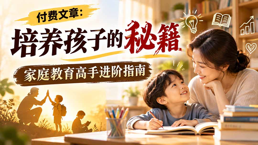 （20919期）付费文章：培养孩子的秘籍，家庭教育高手进阶指南-翌晨科技网