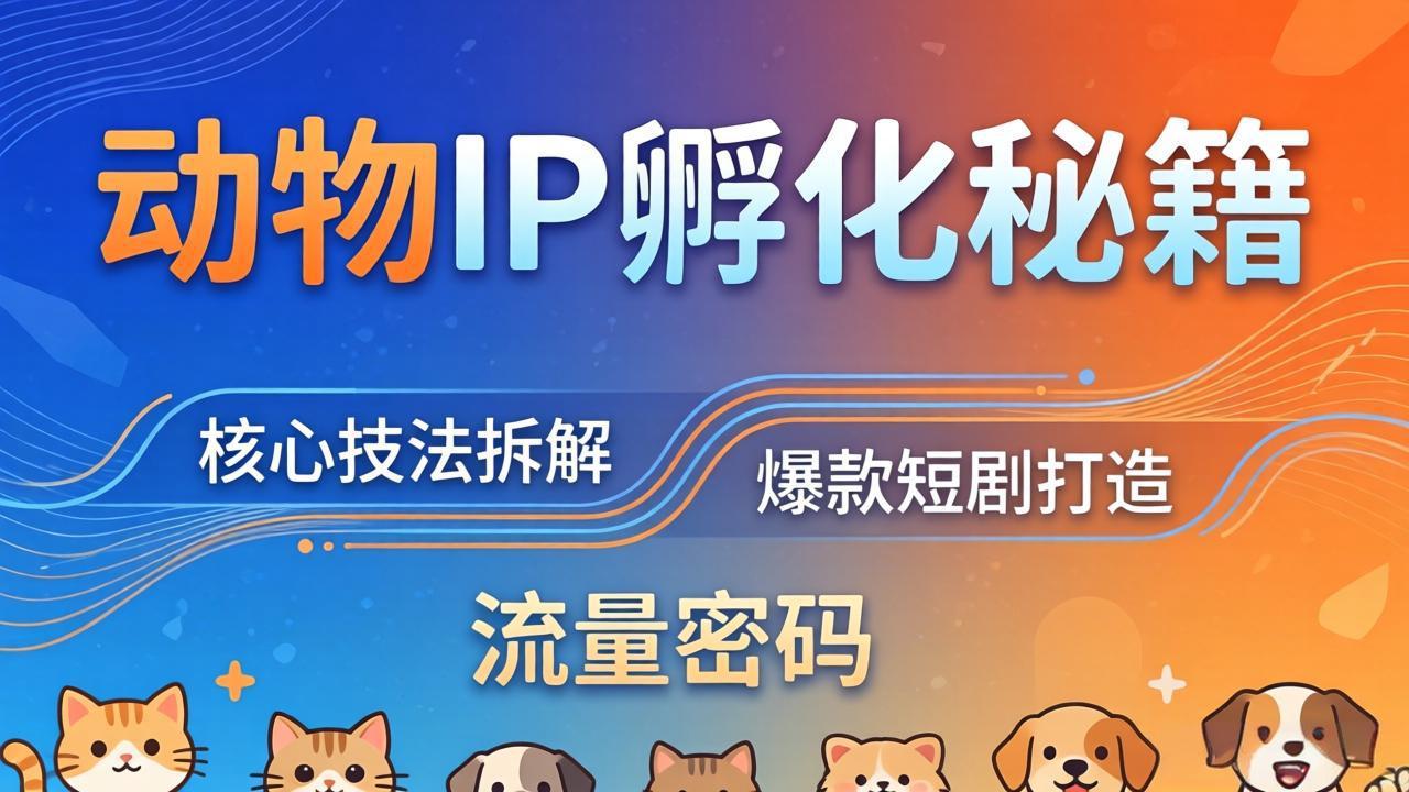 （18207期）动物IP孵化全套秘籍，三大核心技法拆解，打造爆款萌宠短剧，轻松拿捏赛道流量密码-翌晨科技网