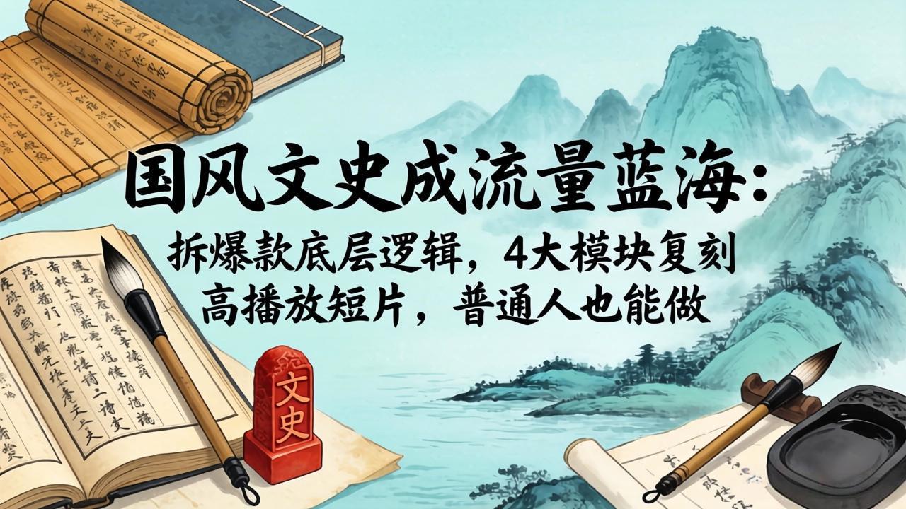 （18227期）国风文史成流量蓝海：拆爆款底层逻辑，4大模块复刻高播放短片，普通人也能做-翌晨科技网