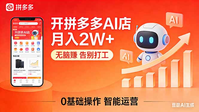 （17947期）开一家拼多多AI店，月入2W+，无脑赚，告别打工，附SOP手册-翌晨科技网