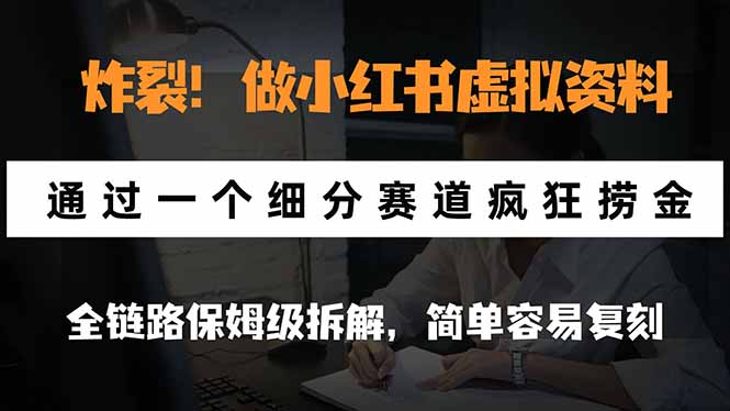 (21206期)炸裂!做小红书虚拟资料,通过一个细分赛道疯狂捞金,全链路保姆级拆解,简单容易复刻-翌晨科技网