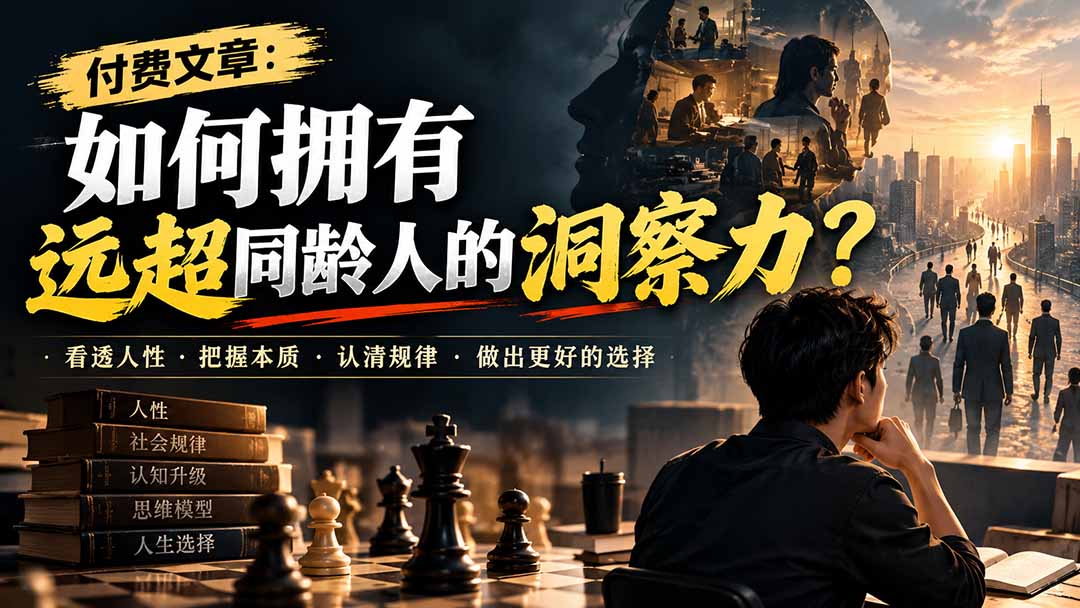 (20976期)付费文章:如何拥有远超同龄人的洞察力?-翌晨科技网