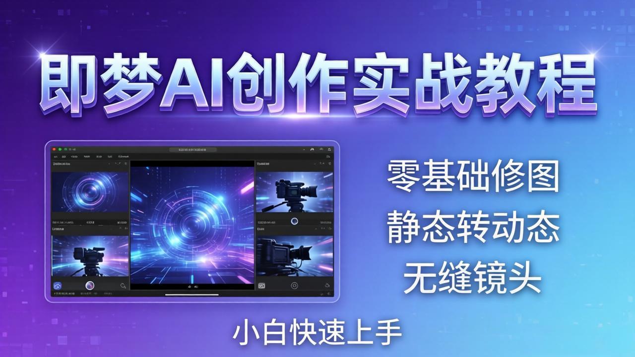 （18196期）即梦AI创作实战教程，从零基础修图到AI导演，实战教学静态转动态+无缝镜头，小白快速上手-翌晨科技网