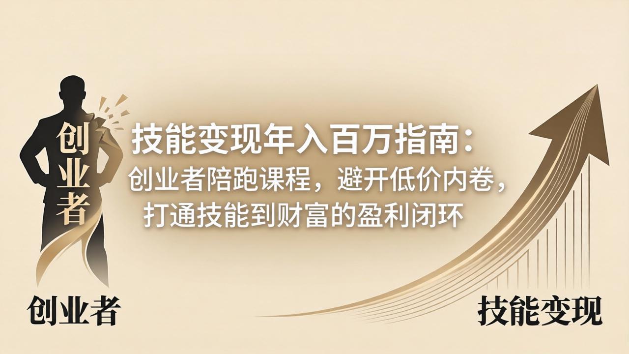 （18139期）技能变现年入百万指南：创业者陪跑课程，避开低价内卷，打通技能到财富的盈利闭环-翌晨科技网