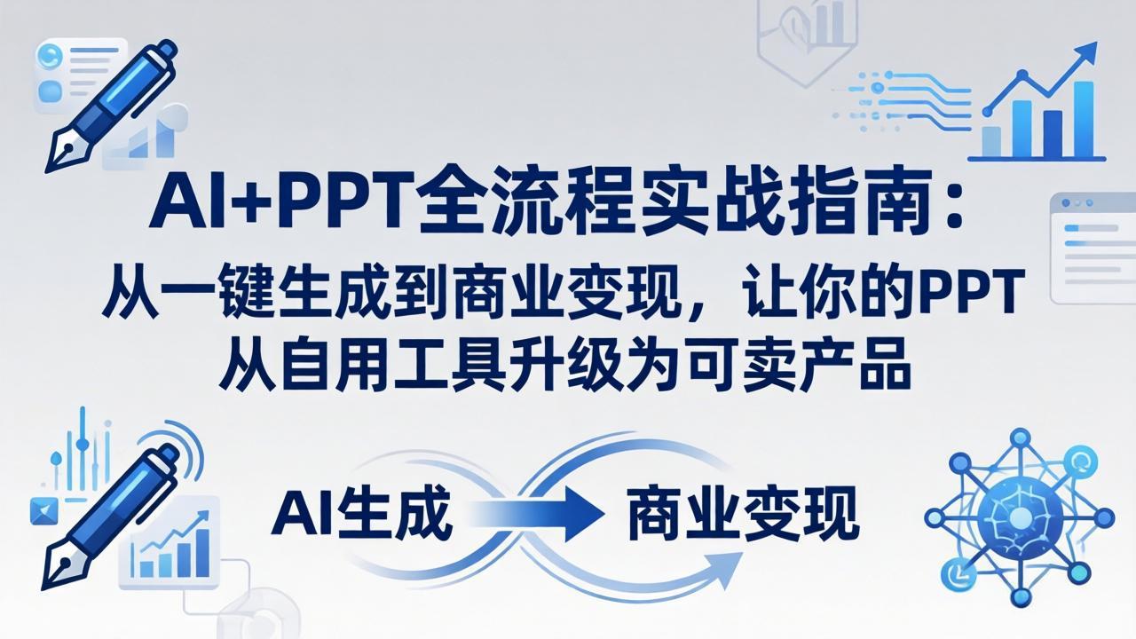 （18142期）AI+PPT全流程实战指南-更新4月21：从一键生成到商业变现，让你的PPT从自用工具升级为可卖产品-翌晨科技网