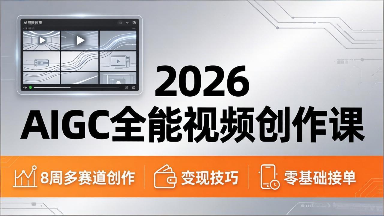 （18215期）2026AIGC全能视频创作课，8周吃透多赛道创作+变现，零基础也能高效出片接单-翌晨科技网