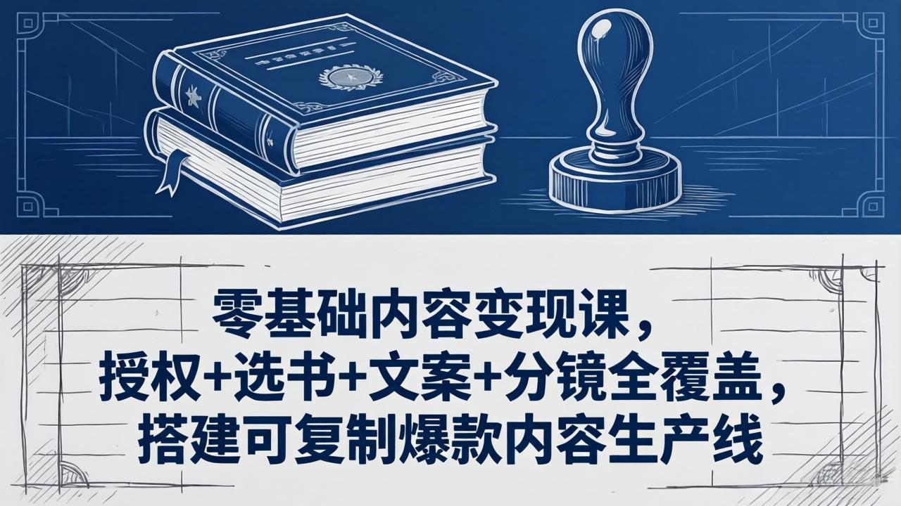 （18243期）零基础内容变现课，授权+选书+文案+分镜全覆盖，搭建可复制爆款内容生产线-翌晨科技网