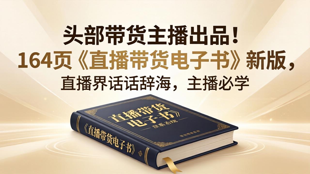 （18056期）头部带货主播出品！164页《直播带货电子书》新版，直播界话术辞海，主播必学-翌晨科技网