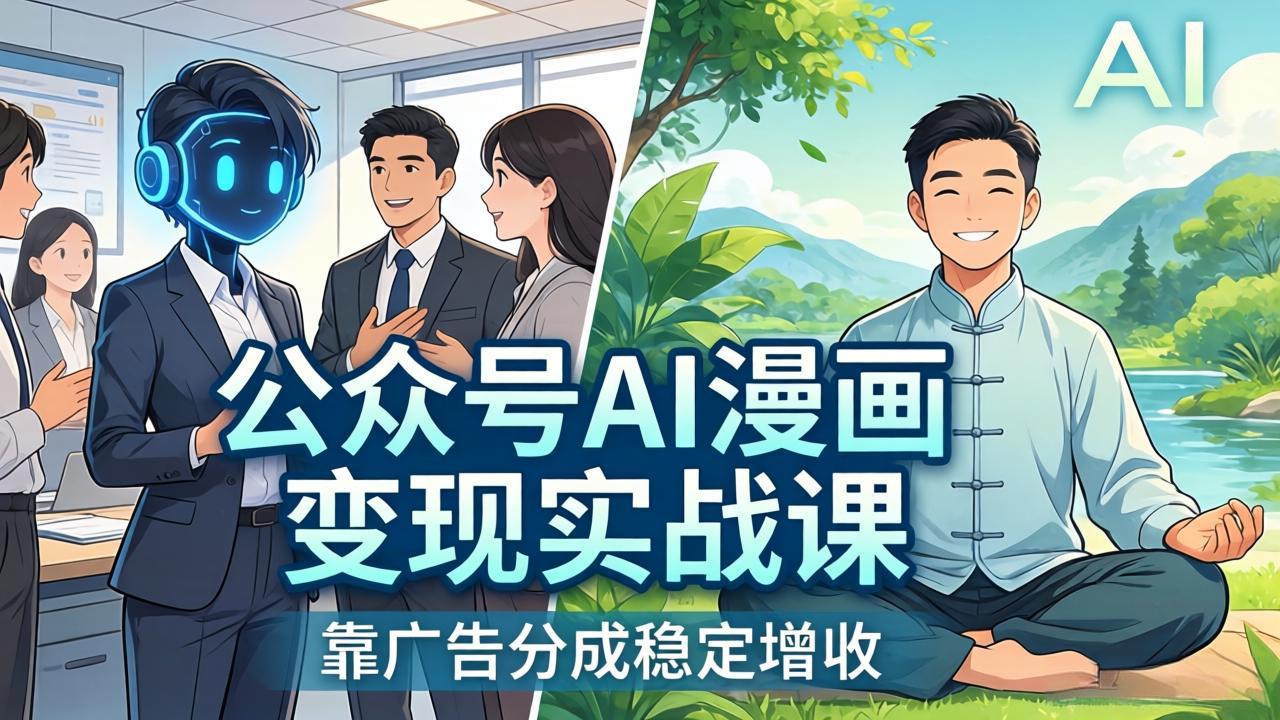 （17921期）公众号AI漫画变现实战课：星座/职场/养生多赛道+智能体发文，靠广告分成稳定增收-翌晨科技网