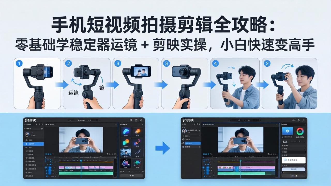（18003期）手机短视频拍摄剪辑全攻略：零基础学稳定器运镜 + 剪映实操，小白快速变高手-翌晨科技网