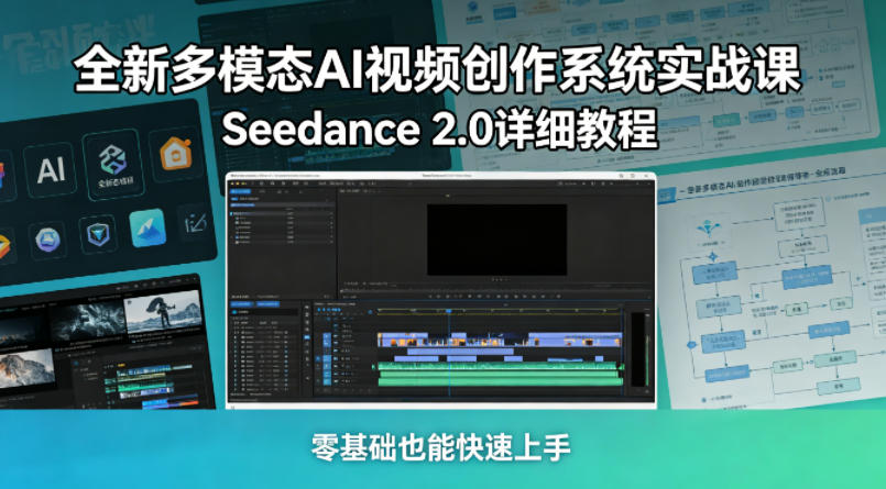 全新多模态AI视频创作系统实战课，Seedance 2.0详细教程，零基础也能快速上手-翌晨科技网