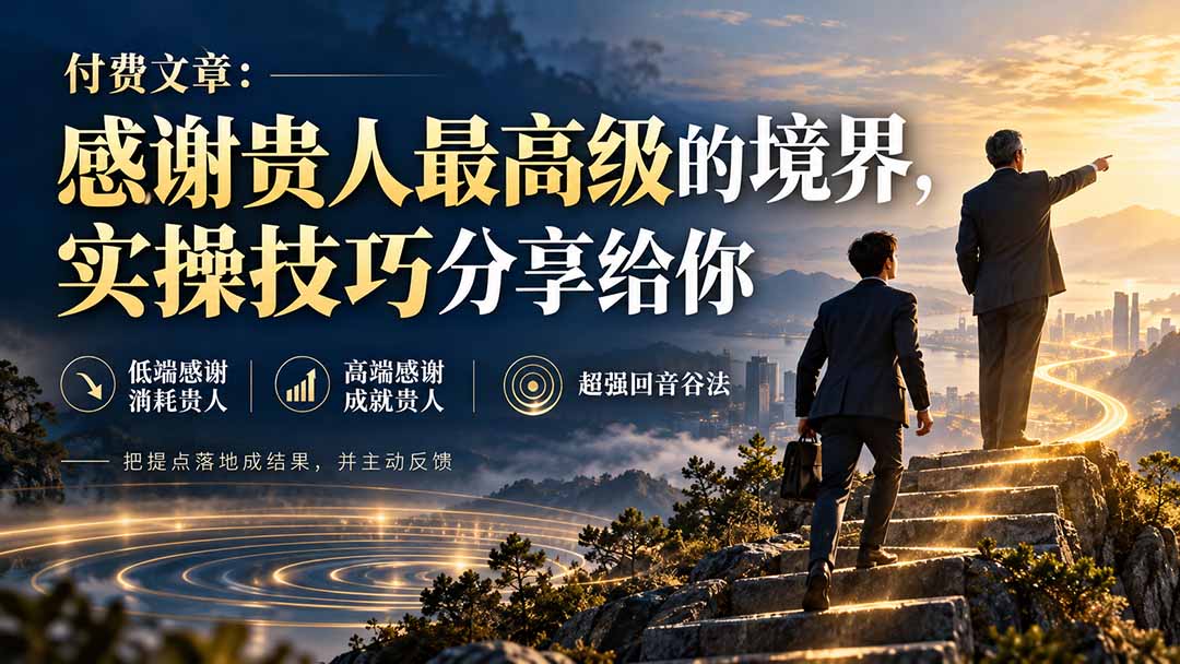 (20871期)付费文章:感谢贵人最高级的境界,实操技巧分享给你-翌晨科技网